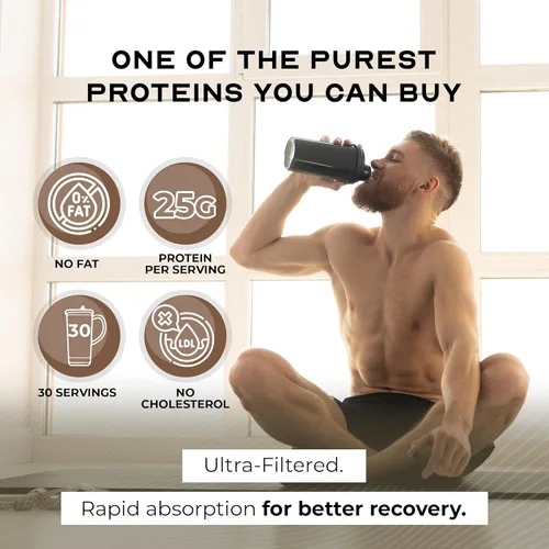 Miniatura 2 de Proteína de suero de leche aislada sin sabor, sin hormonas, Chocolate, 1