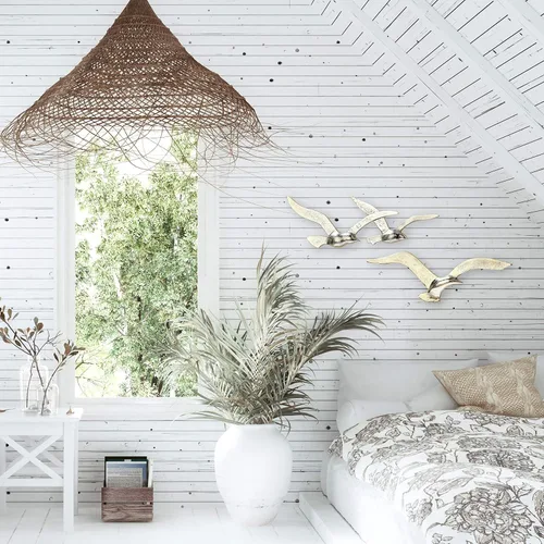 Miniatura 2 de WHW Whole House Worlds Americana Flying Birds - Arte de pared de metal, hecho a mano, fundido de aluminio plateado fino, bajorrelieve, 15.25