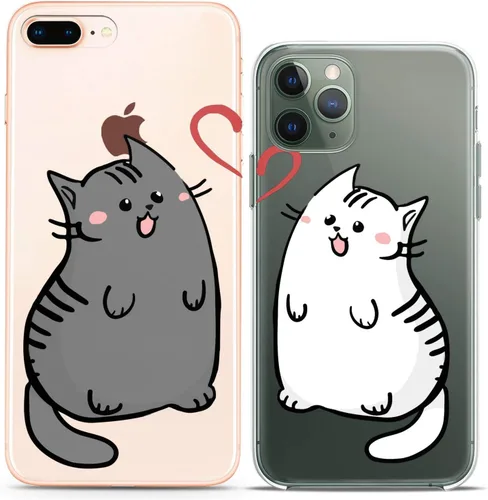 Miniatura 12 de Fundas a juego para parejas compatibles con iPhone 16 15 14 13 12 11 Pro Max Mini Xs X 6s 8 Plus 7+ Xr 10 SE 5 papel transparente cubierta delgada