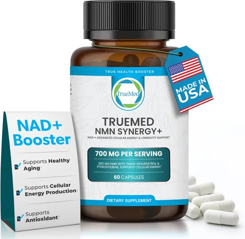 NMN Synergy+ 700mg - Suplemento NMN premium con resveratrol y pterostilbeno | Suplemento avanzado de NAD+ para energía celular y apoyo al bienestar