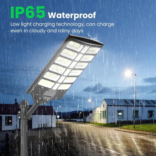 Miniatura 7 de 8000 W Luces de calle solares al aire libre - Luces solares al aire libre impermeables con sensor de movimiento, luces de estacionamiento