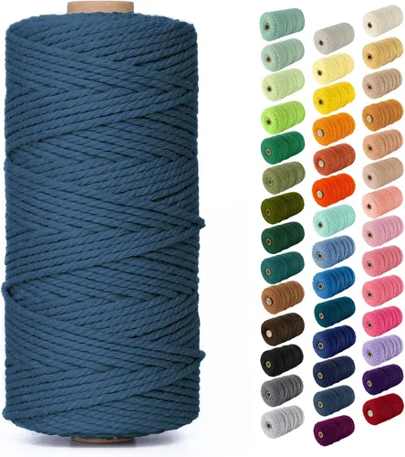 Miniatura 110 de Nook Theory - Cuerda de macramé de 3 mm, 220 yardas de cuerda de algodón, hilo de 4 mm y 5 mm, cuerda para manualidades, perfecta para colgantes