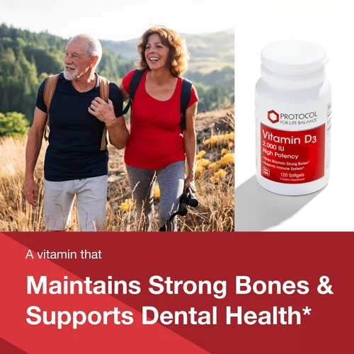 Miniatura 3 de PROTOCOL FOR LIFE BALANCE Vitamina D3 2,000 UI - Apoyo inmunológico, huesos y dientes saludables - 120 cápsulas blandas