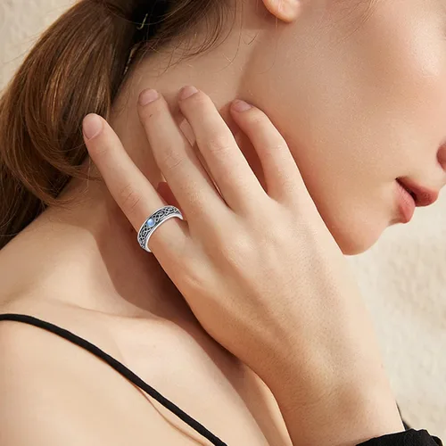 Miniatura 2 de POPLYKE Anillos giratorios giratorios de plata de ley para mujer, para aliviar el estrés, regalo