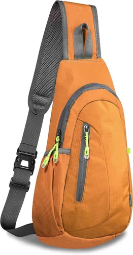 Miniatura 10 de TITECOUGO Bolso bandolera pequeño, mochila cruzada ligera para hombres y mujeres, bolsa de hombro para deportes y exteriores Azul marino/azul
