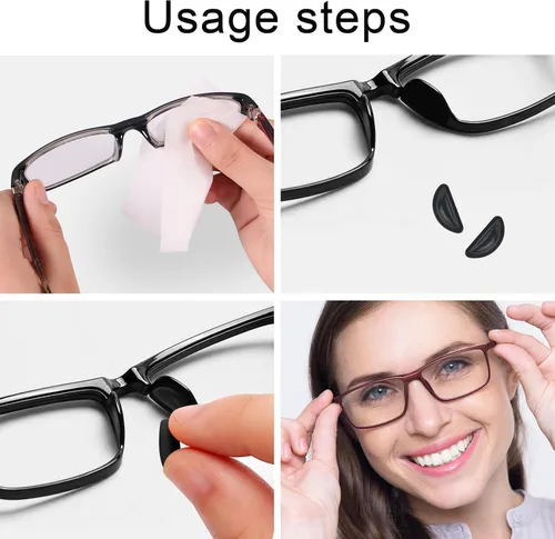 Miniatura 3 de 5 pares de almohadillas adhesivas para la nariz para lentes, almohadillas de silicona para la nariz, almohadillas antideslizantes para lentes