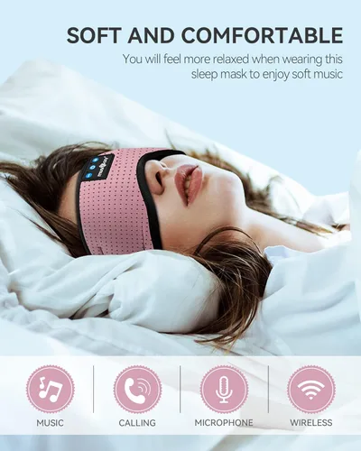 Miniatura 4 de MUSICOZY Auriculares para dormir Bluetooth 5.2, diadema transpirable, máscara para dormir, máscara inalámbrica para dormir de lado, hombres