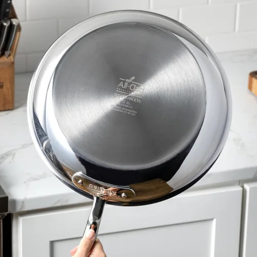 Miniatura 9 de All-Clad D3 Cacerola de Acero Inoxidable de 3 Capas 1 Cuarto Inducción Horno Gratinador Seguro 600F Ollas y Sartenes, Utensilios de Cocina Plateado