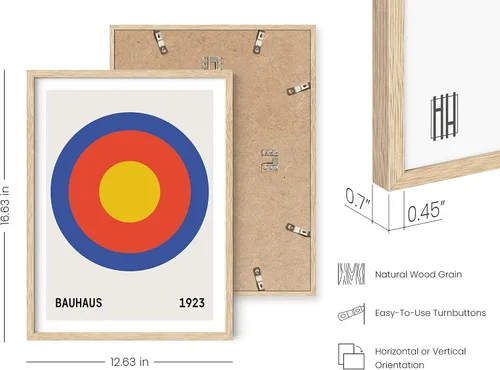 Miniatura 3 de HAUS AND HUES - Arte de póster Bauhaus - Juego de 3 arte de pared abstracto moderno, pósteres vintage e impresiones, arte de pared azul y amarillo