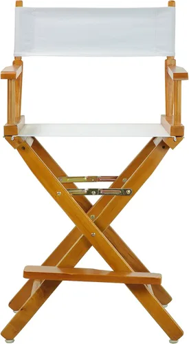 Miniatura 5 de Casual Home - Silla de director de 24 pulgadas, marco de roble miel, con lienzo blanco, altura de mostrador