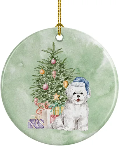 Miniatura 52 de Caroline's Treasures Bulldog, Bulldog inglés #2 y árbol de cerámica adorno colgante para árbol de Navidad, decoración colgante para el hogar