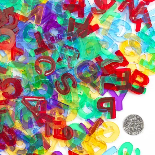 Miniatura 5 de Colorations Letras Plásticas Multicolor Translúcidas Mayúsculas, 3/4" Cada Una, 208 Piezas, Para Collage, Letras ABC, Alfabeto Para Niños