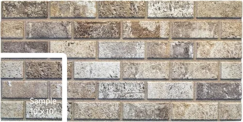 Miniatura 19 de Dundee Deco Paneles de pared 3D de ladrillo sintético, revestimiento de pared con aspecto de piedra roja, gris y marrón, espuma de poliestireno
