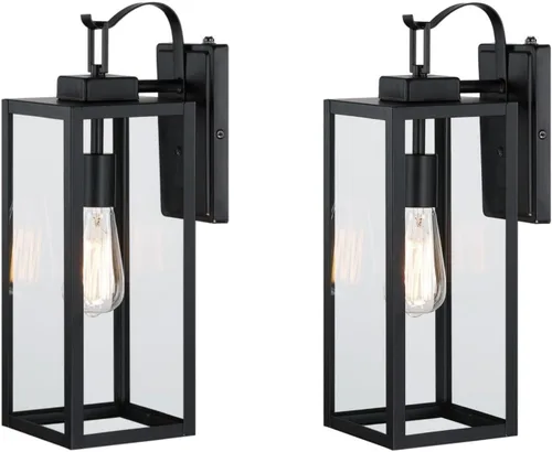 Miniatura 11 de WISBEAM Luz negra para porche al aire libre del anochecer al amanecer, aplique de pared para exteriores de 14 pulgadas, base E26 de 60 W máximo