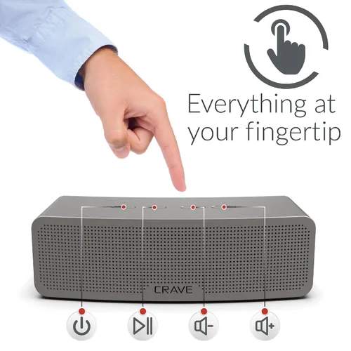 Miniatura 3 de Crave Curve Altavoz inteligente inalámbrico Bluetooth portátil con graves mejorados, micrófono incorporado y altavoz