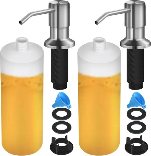 Miniatura 12 de Dispensador de jabón para fregadero de cocina, dispensador de jabón integrado con botella de 17 onzas, recambio del dispensador de jabón para Negro