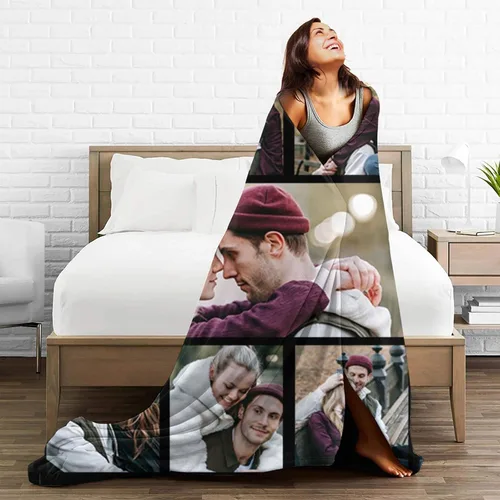 Miniatura 5 de Manta personalizada con foto y texto, manta personalizada con imagen, manta de franela para regalos personalizados para niños, adultos, amigos