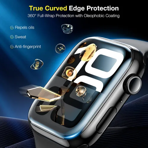 Miniatura 7 de LK [6 unidades] Protector de pantalla para Apple Watch Series 11 de 46 mm Series 10 [Flexible TPU, no vidrio] Auto-reparación, cobertura máxima, sin
