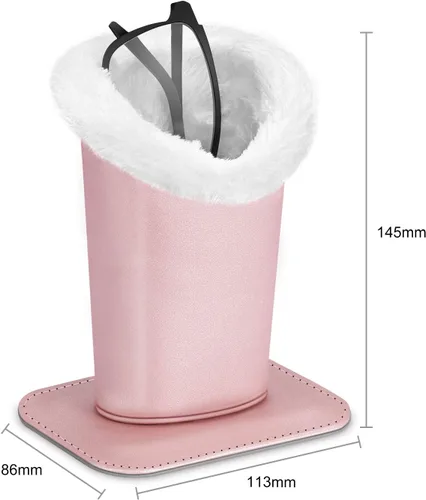 Miniatura 142 de Fintie Soporte para anteojos forrado de felpa con base magnética, estuche de cuero vegano prémium para lentes