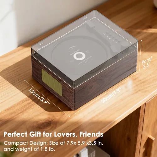 Miniatura 6 de Reproductor de CD portátil para el hogar con Bluetooth 5.3, altavoces duales de alta fidelidad, AUX de 3.5mm, reproducción USB Reproductor de CD