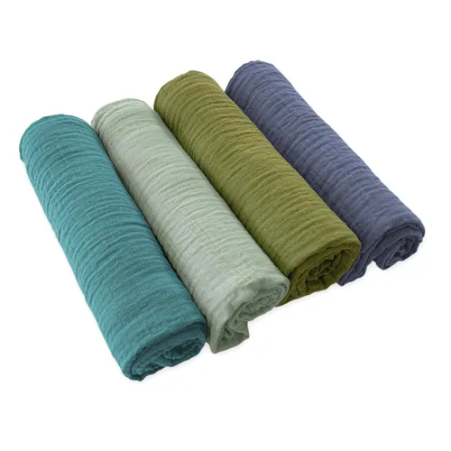 Miniatura 2 de SwaddleDesigns Juego de 4 mantas de muselina de algodón para bebé, niño y niña, mantas neutras para recién nacido, registro de bebé y regalo, 46 x