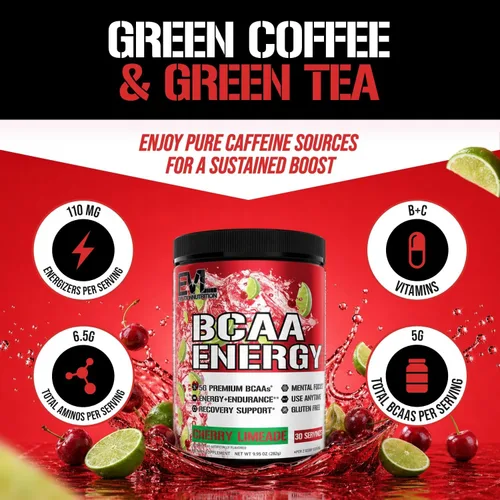 Miniatura 2 de EVL BCAAs Polvo de Aminoácidos - Polvo de Energía BCAA para Pre Entrenamiento para Recuperación Muscular, Crecimiento Delgado y Resistencia - Bebida