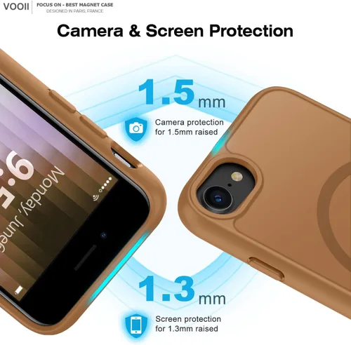 Miniatura 5 de Vooii Funda para iPhone SE 3ª/2ª/2020 con Magnético, Funda iPhone 8/7 [Compatible con Magsafe] [Diseño Integrado] Sensación de Agarre Cómoda Delgada