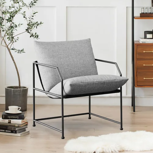 Miniatura 11 de Silla decorativa para sala de estar, sillas cómodas de lectura para dormitorio, silla tapizada de salón, silla de estilo moderno de mediados
