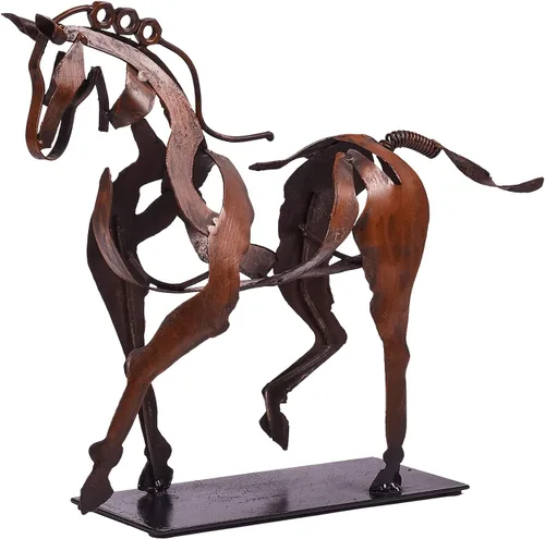 Miniatura 11 de SunBlogs Art Estatua de caballo hecha a mano, decoración rústica única para oficina y hogar, escultura de metal 100% pintada a mano, regalo perfecto