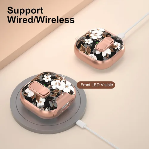 Miniatura 3 de Maxjoy Funda para AirPods 4, funda transparente para AirPod de 4ª generación, funda protectora suave y linda flor para AirPod 4 para mujeres