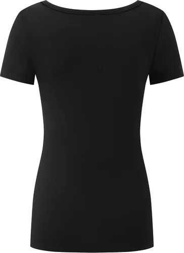 Miniatura 4 de OThread & Co. Camiseta de manga corta para mujer, cómoda, cuello cuadrado, capa elástica básica