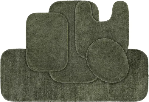 Miniatura 75 de Garland Rug 2 alfombras de baño tradicionales de nailon lavables color morado (17 x 24 pulgadas, 21 x 34 pulgadas), suaves, absorbentes y elegantes