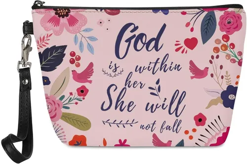 Horeset Love You Print - Bolsa de cosméticos para el día de San Valentín, bolsa de maquillaje de cuero de alta capacidad, bolsa de aseo portátil,