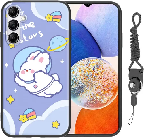 Miniatura 35 de Funda para Galaxy A51 5G (no compatible con la versión A51 4G) con correa de cordón, para niñas y mujeres, diseño lindo de anime, funda de silicona