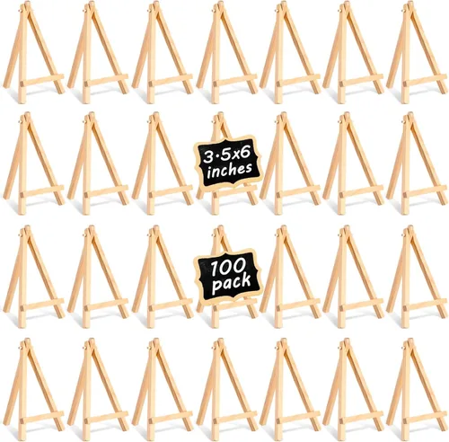 Miniatura 9 de Mimorou 100 soportes de caballete de madera pequeños, caballetes de lona de madera, para manualidades, trípode, pintura, soporte de mesa