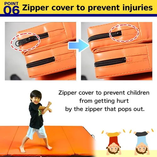 Miniatura 7 de KaRaDaStyle - Alfombrilla de gimnasia plegable de 71"x31"x2" para estiramiento, entrenamiento muscular, para niños, barra horizontal de juego
