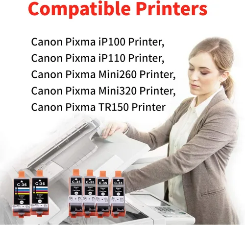Miniatura 3 de F FINDERS&CO Cartucho de tinta de color compatible CLI-36 de repuesto para Canon 35 36 PGI35 CLI36 funciona con impresoras Canon Pixma iP110 iP100