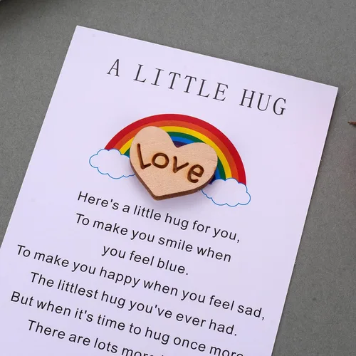 Miniatura 2 de Una ficha de abrazo de bolsillo pequeñita con tarjeta de poema para regalo de aislamiento, Te Extraño, Pensando en Ti, regalo de cuarentena