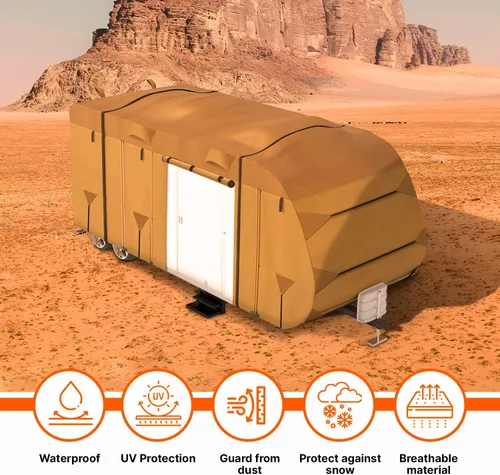 Miniatura 3 de Paquete de cubierta para remolque de viaje de 18 a 20 pies, cámper y RV, premium de alta resistencia, impermeable, anti-UV, transpirable