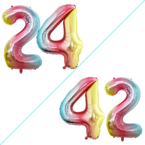Miniatura 161 de Goer, conjunto de globos de papel aluminio para decoraciones de cumpleaños, globos de las letras de feliz cumpleaños y de números Oro