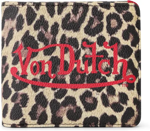 Miniatura 8 de Von Dutch Cartera biplegable, cuero vegano, diseño delgado unisex para hombres y mujeres, Negro, Cartera de guión de doble pliegue