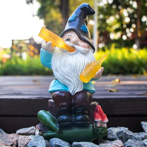Miniatura 7 de DKJOCKY Regalos de gnomos para mujeres para Navidad, divertidos gnomos de jardín para decoración al aire libre para patio, gnomos con luces solares