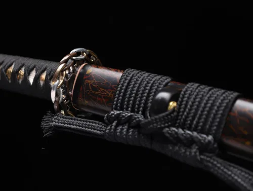 Miniatura 7 de Espada katana forjada a mano, arcilla real, acero templado L6, Hitatsura Hamon () Espada samurai espada de espiga completa