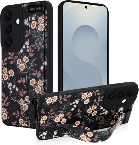Miniatura 16 de Funda magnética compatible con Samsung Galaxy S25 Ultra para mujeres y hombres, estética flor de durazno, correa de muñeca ajustable incorporada