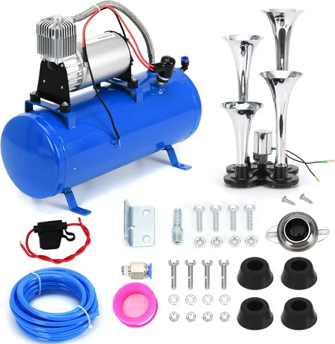 Miniatura 8 de PTNHZ Bomba de Tanque de Compresor de Aire DC 12V MAX 150PSI con Tanque de 3 Litros 0.8 Galones Para Tren, Camión, Barco, Camioneta, Autocaravana.
