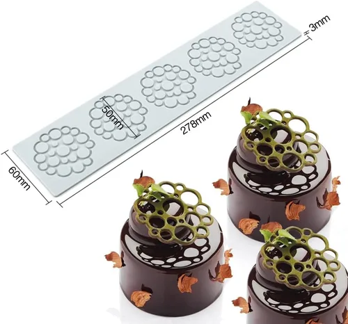 Miniatura 2 de Moldes de silicona de hojas huecas, moldes de chocolate con forma de corazón, geometría, molde de silicona 3D, molde de hojas de caramelo