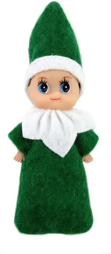 Miniatura 5 de WULEEUPER - Muñeca pequeña de elfo, diseño de elfos de Navidad. Regalos de decoración de Navidad Niño azul
