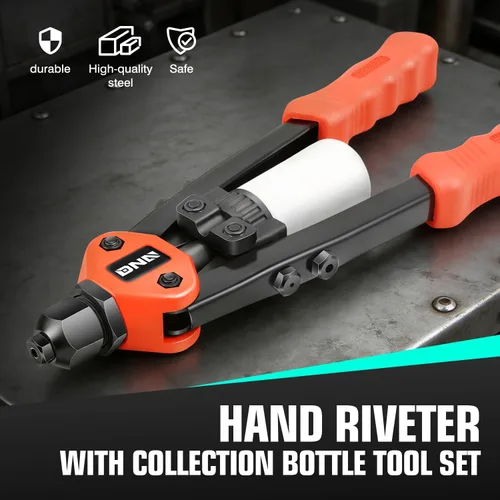 Miniatura 5 de DNA MOTORING TOOLS-00091 Remachadora manual con juego de herramientas de botella de colección, 1 x 12-1/2", resistente, extra larga