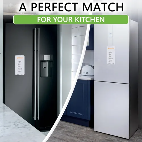 Miniatura 5 de Lista de comestibles de borrado en seco para refrigerador, 4.5 x 8.5 pulgadas, lista de compras de borrado en seco blanca para refrigerador, lista