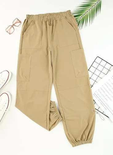 Miniatura 7 de Allytok Pantalones de paracaídas para mujer, pantalones cargo holgados con bolsillos con cordón Y2K Streetwear